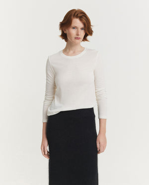 Cotton Cashmere Long Sleeve Top