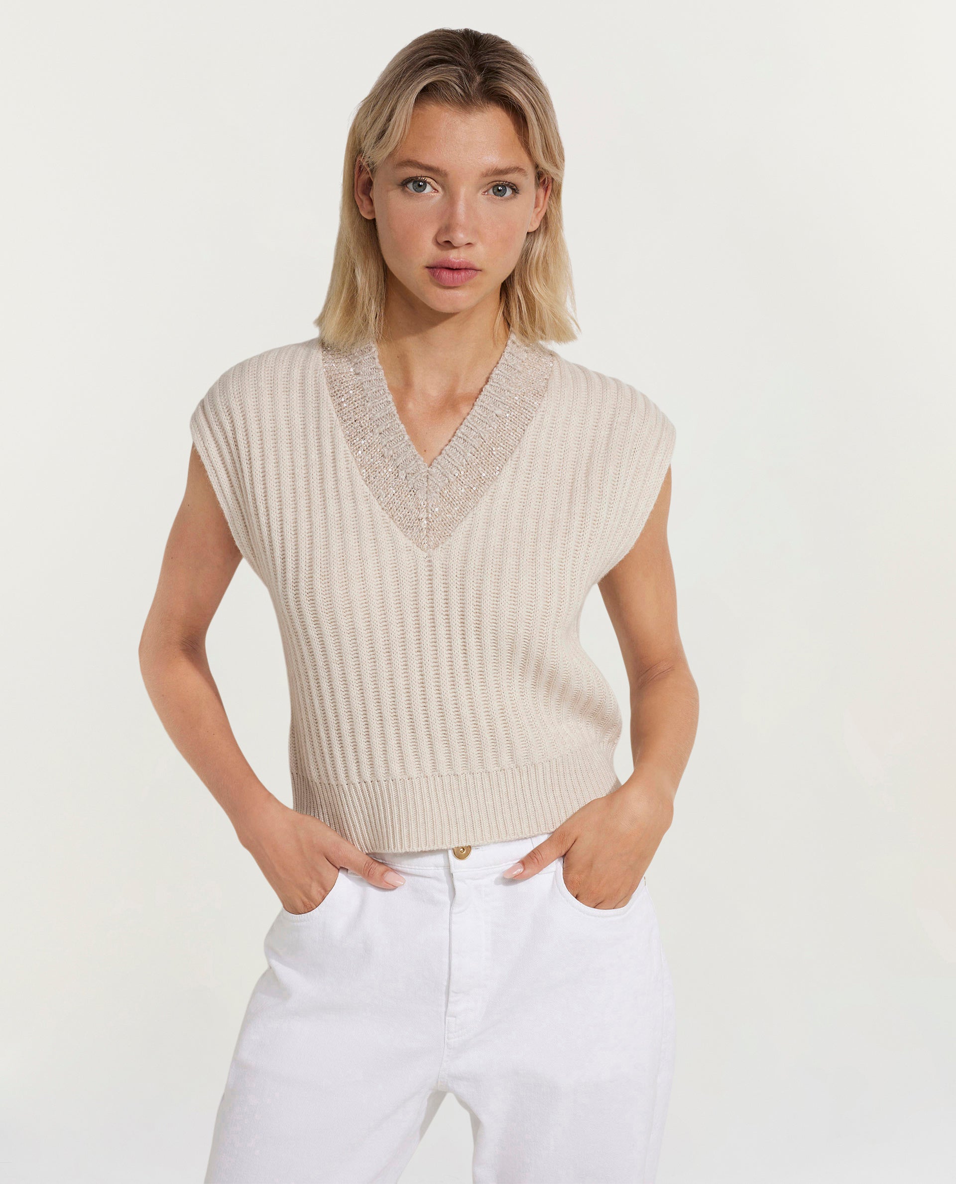 Gebreide cashmere top