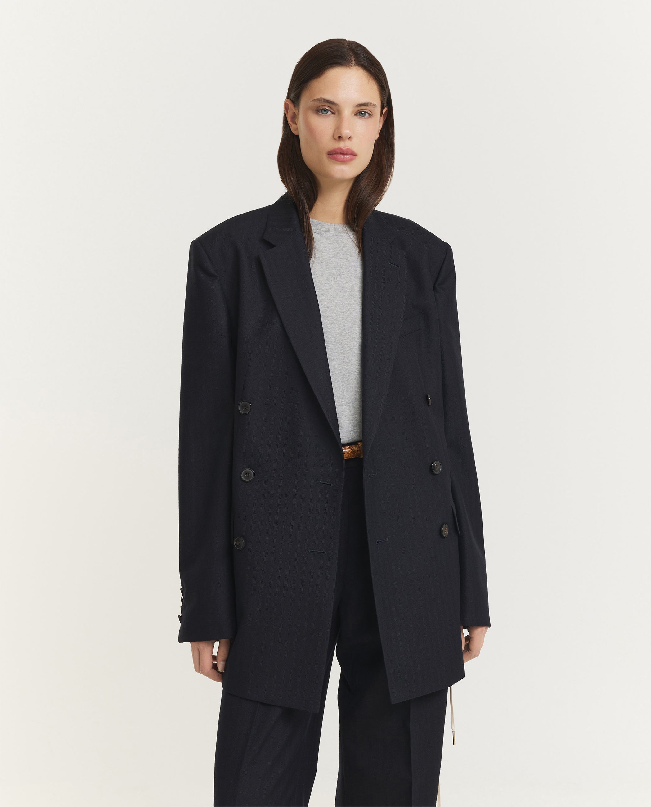 Wollen DB Bafya Blazer - Donkerblauw