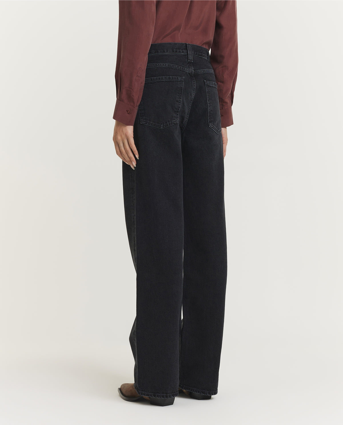 Annina High Rise Wijde Jeans - Zwart