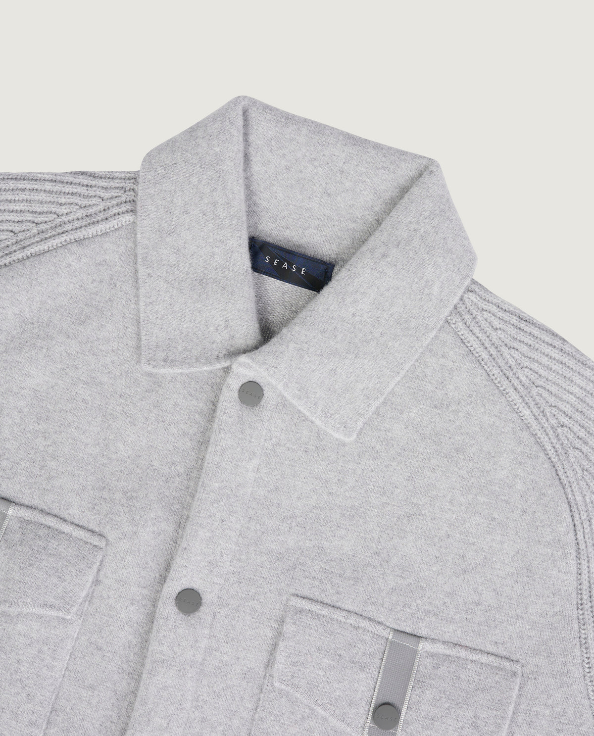 Gevilt Overshirt - Lichtgrijs