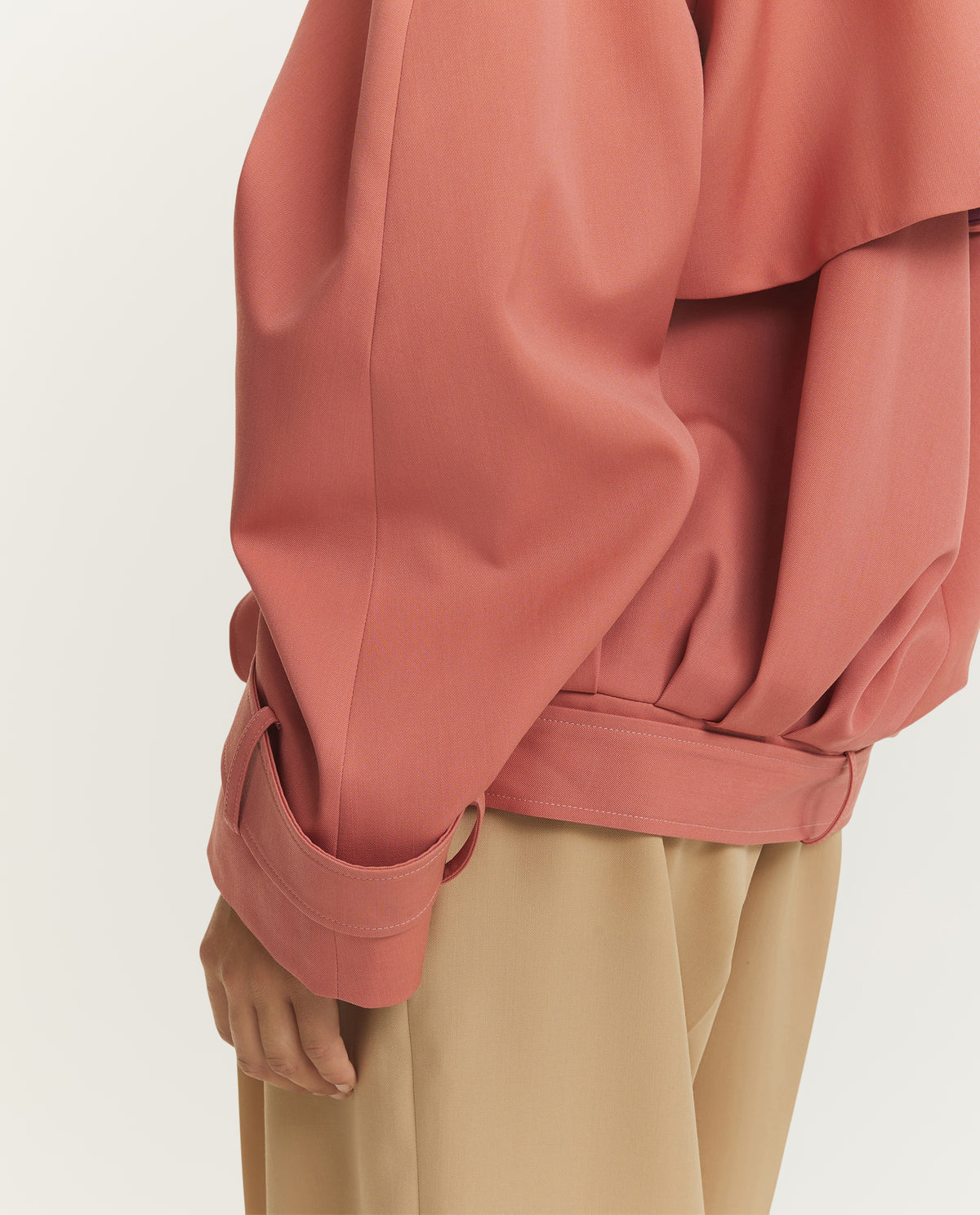 Korte Wollen Trenchcoat - Roze