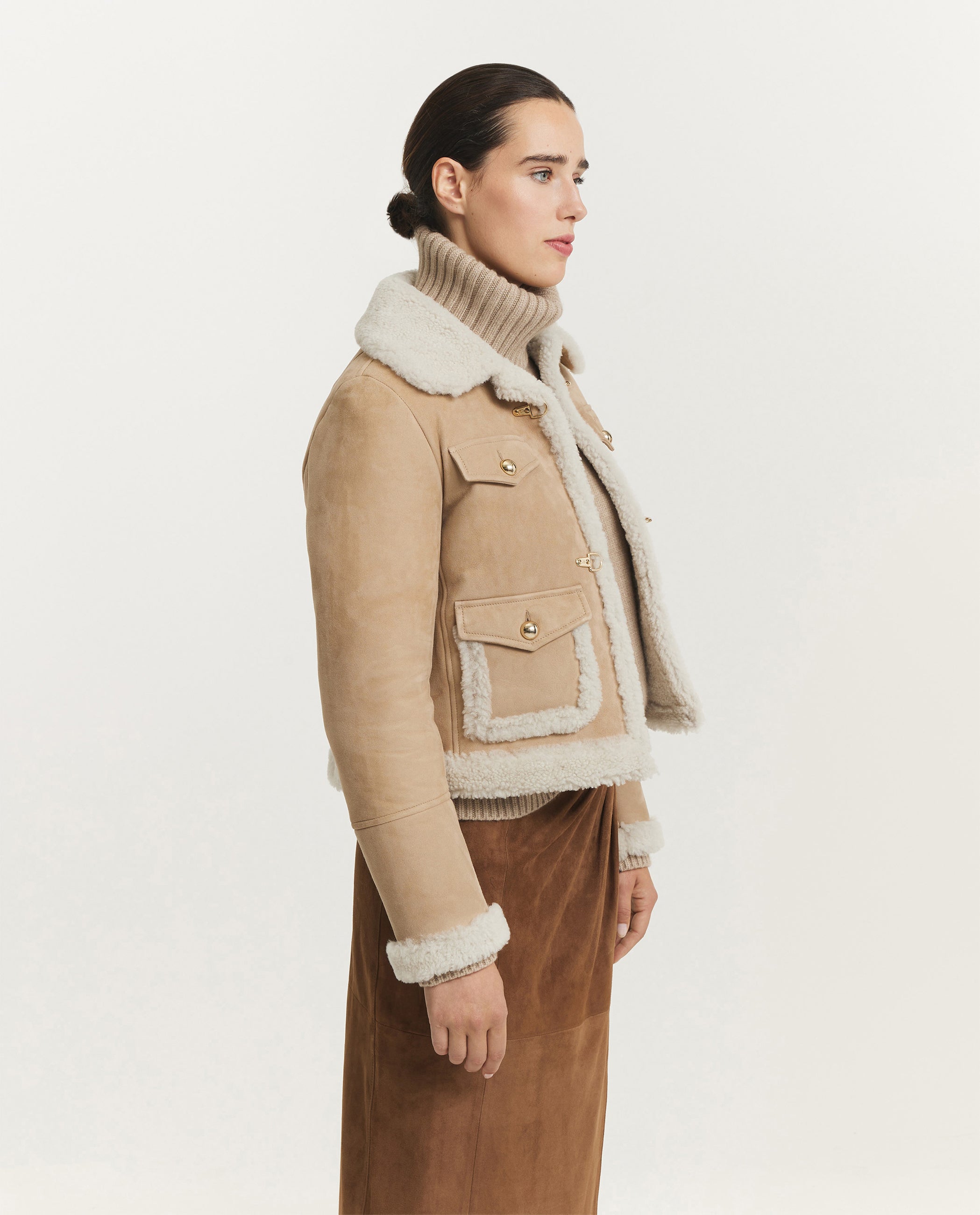 Cropped Shearling Jacket