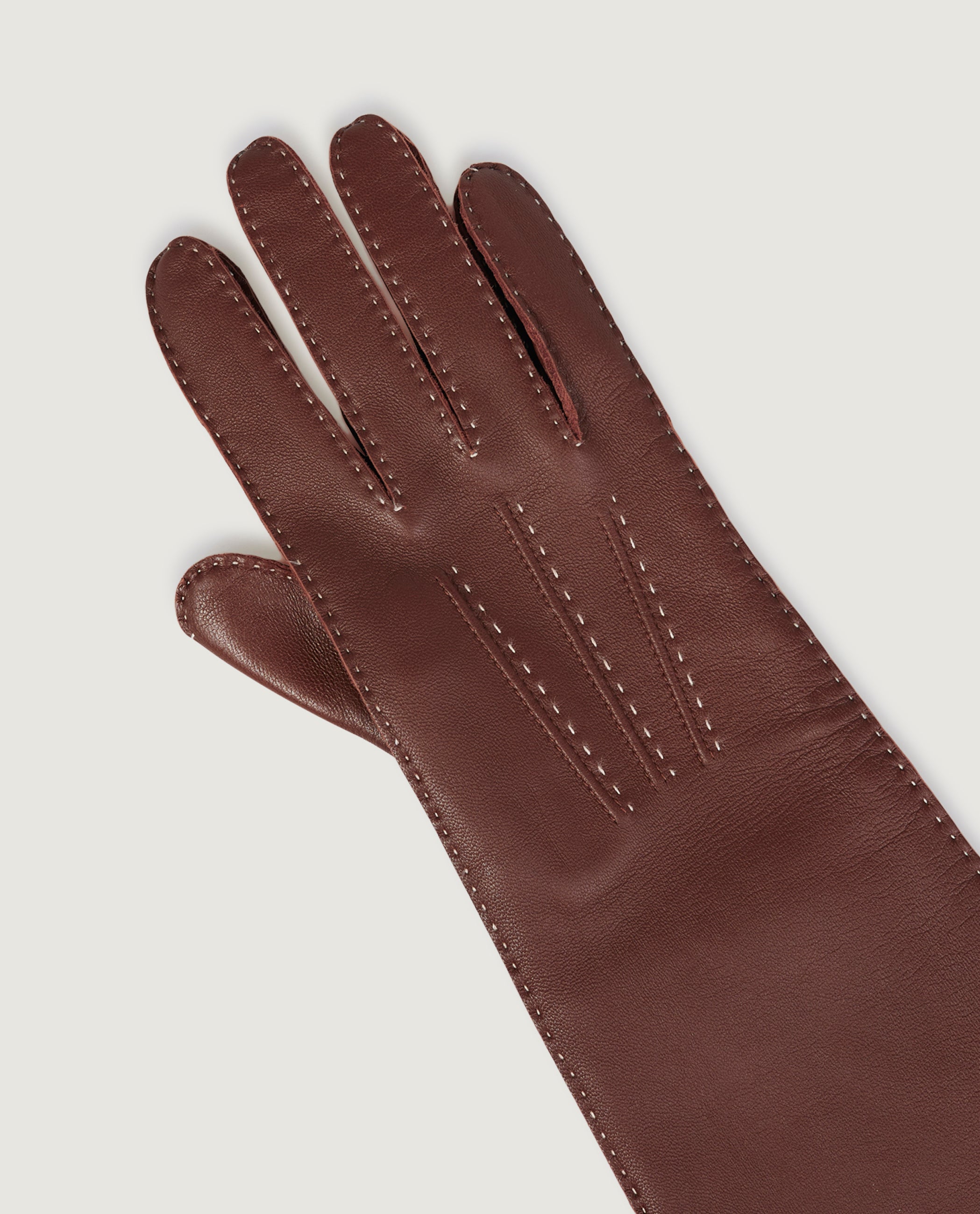 Lange Lederen Handschoenen - Bruin