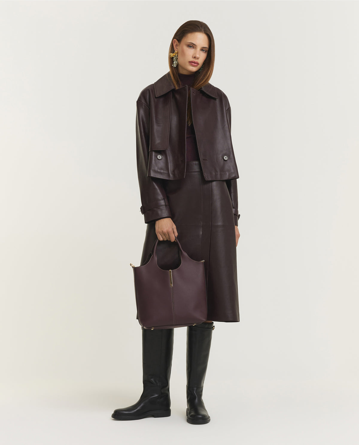 Sèvres Nappa Leren Rok - Paars