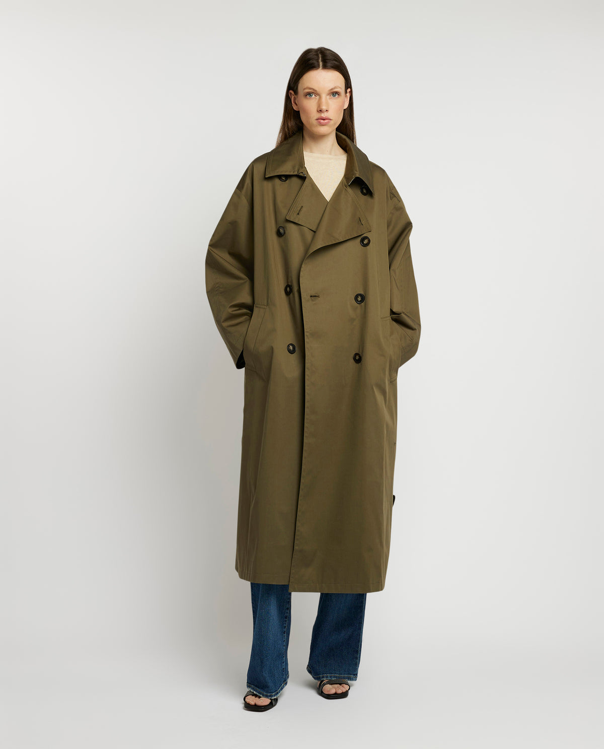 Katoenen trenchcoat