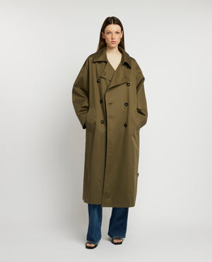 Katoenen trenchcoat