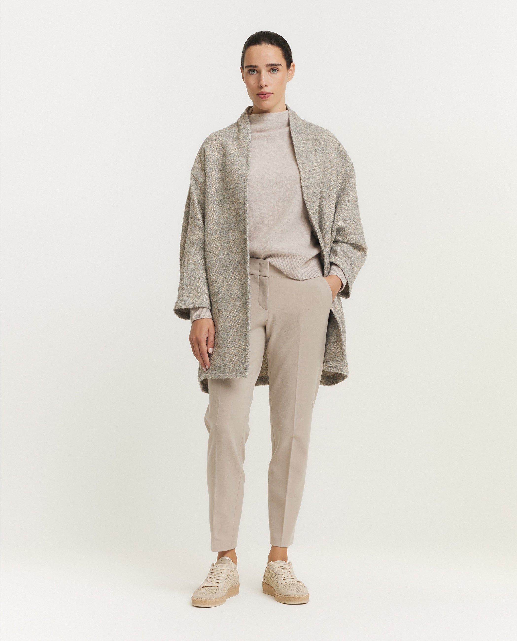 Plush Funnel Nek Trui - Lichtgrijs