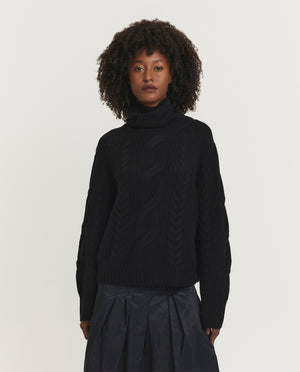 Wool-cashmere cable knit sweater