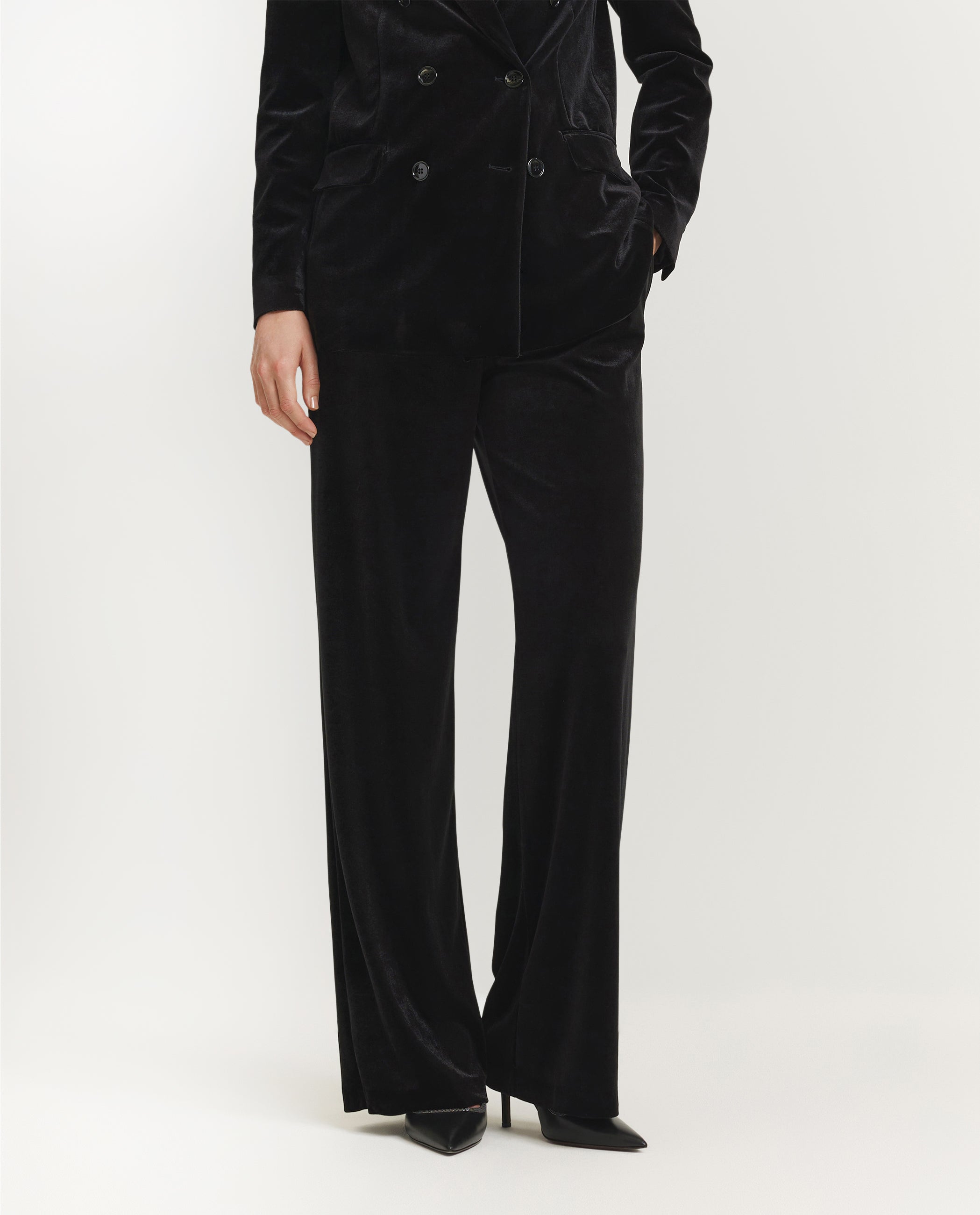 Velvet Wide Leg Trousers