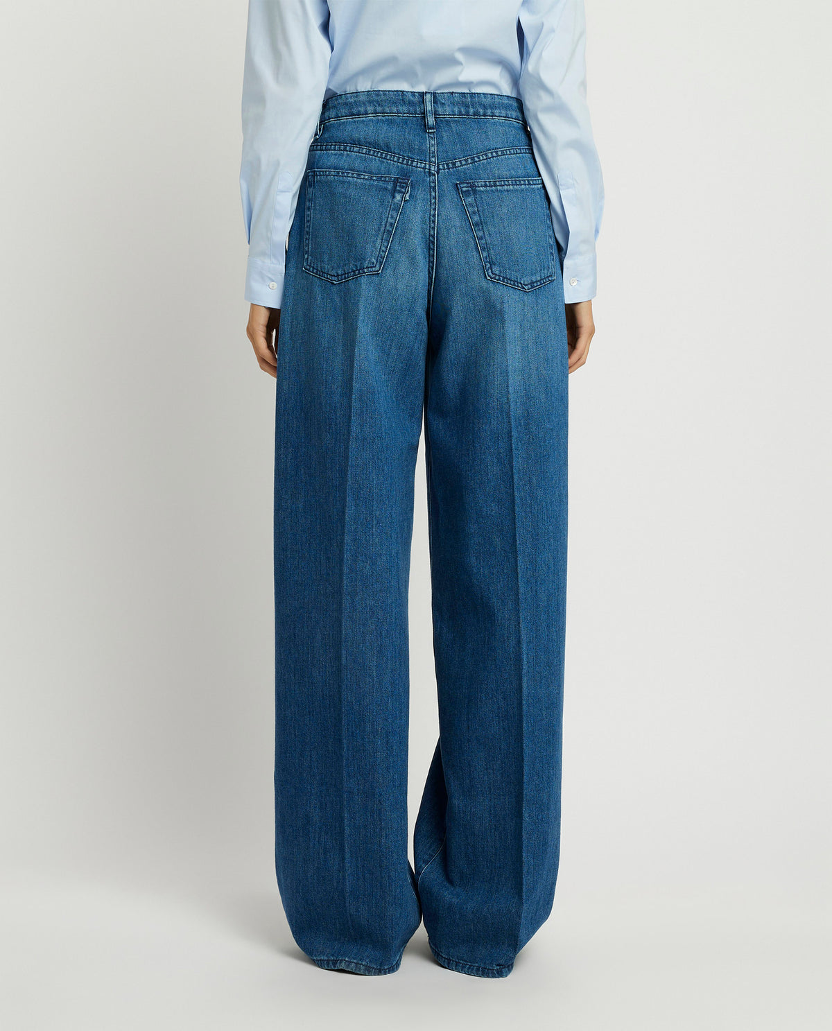 Hoge taille jeans met wijde pijpen