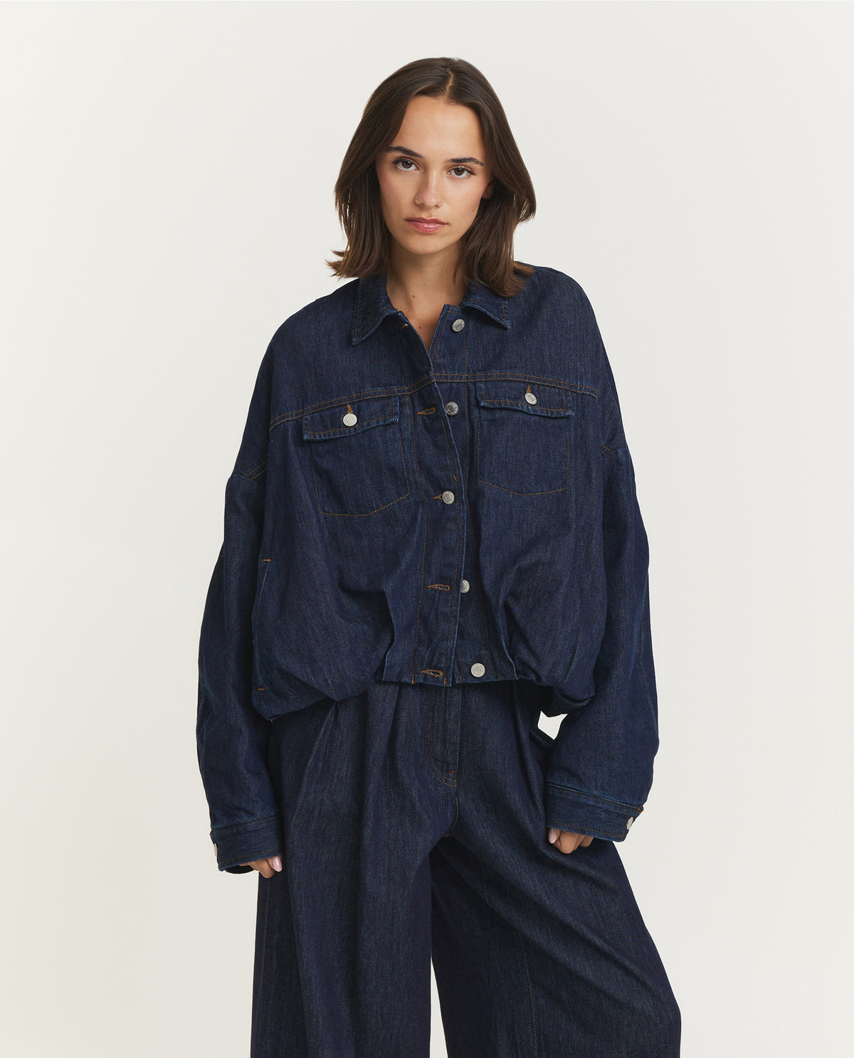 Denim Blouson - Donkerblauw