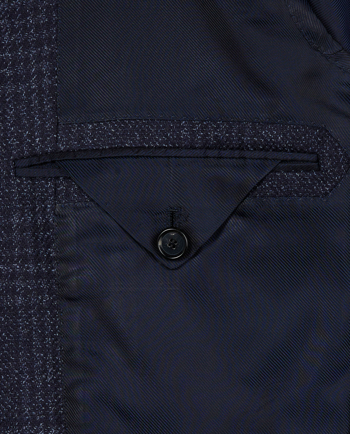 Wol Zijden Glencheck Jasje - Donkerblauw