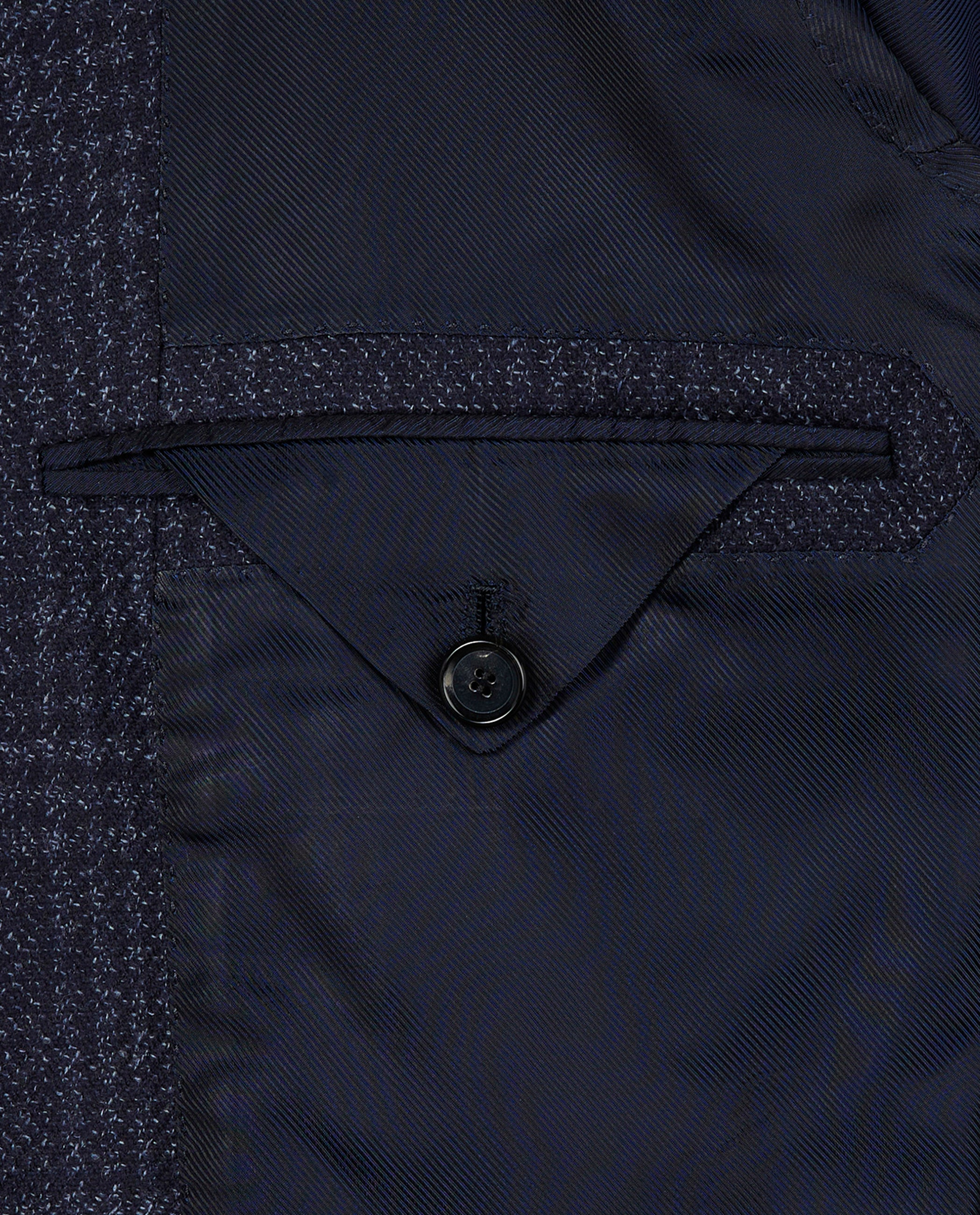 Wol Zijden Glencheck Jasje - Donkerblauw