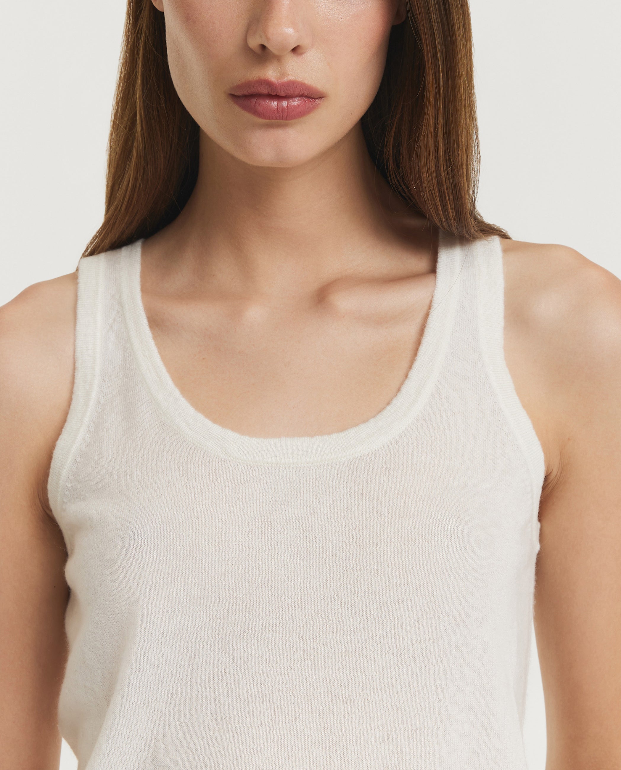 Cashmere Zijden Tank Top - Ecru