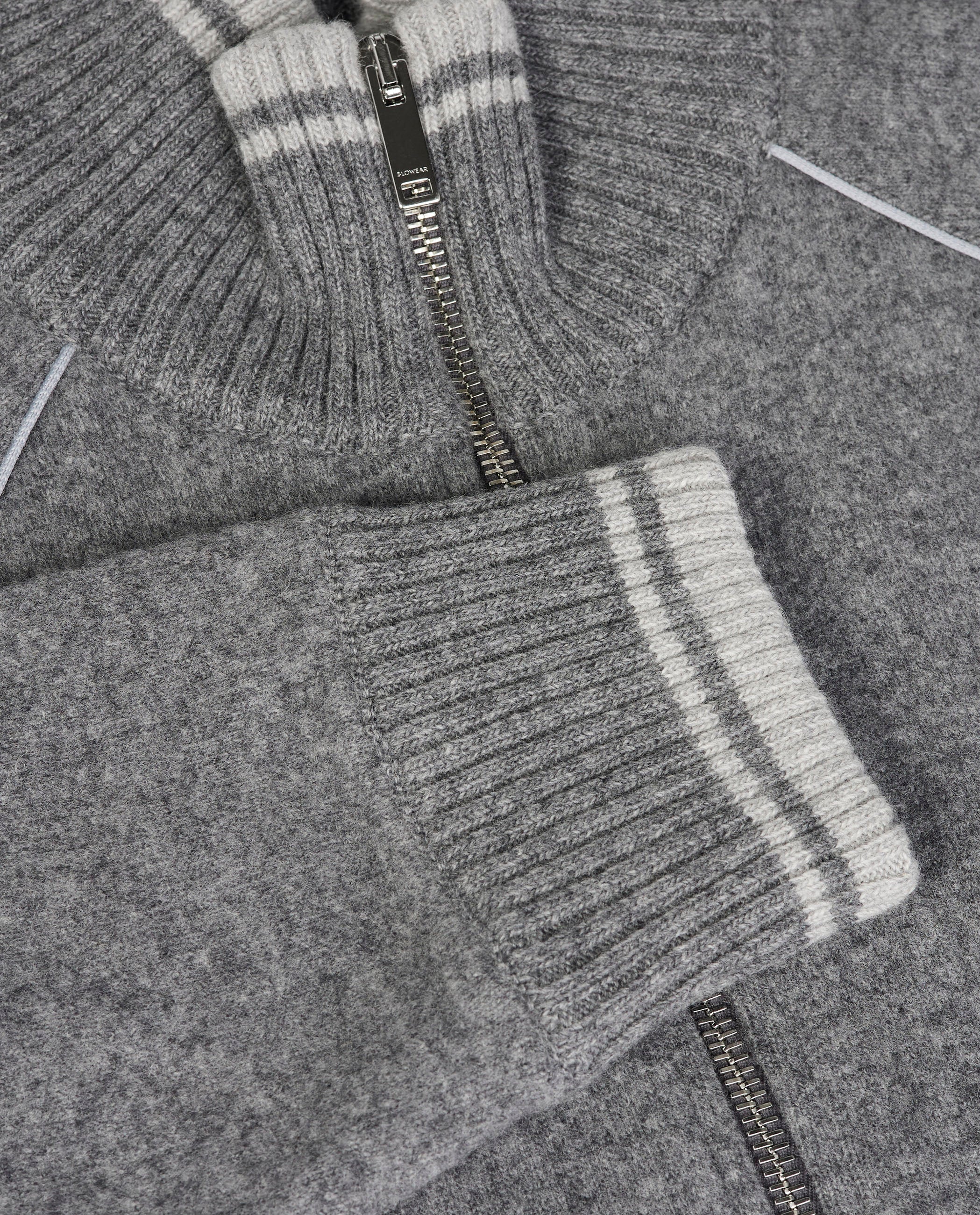 Wol Cashmere Raglan Vest - Grijs