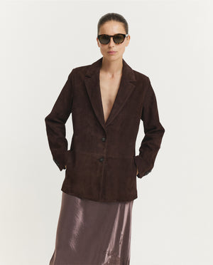 Suede Blazer - Bruin