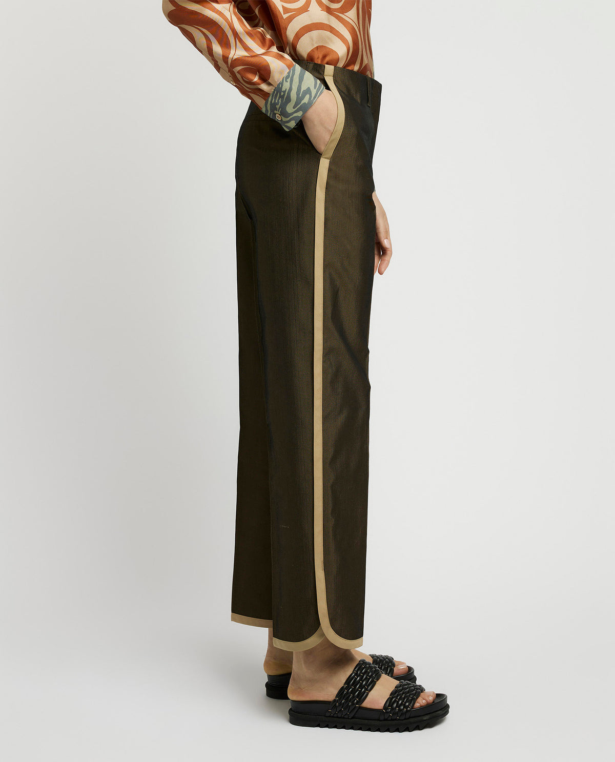 Cotton-silk trousers