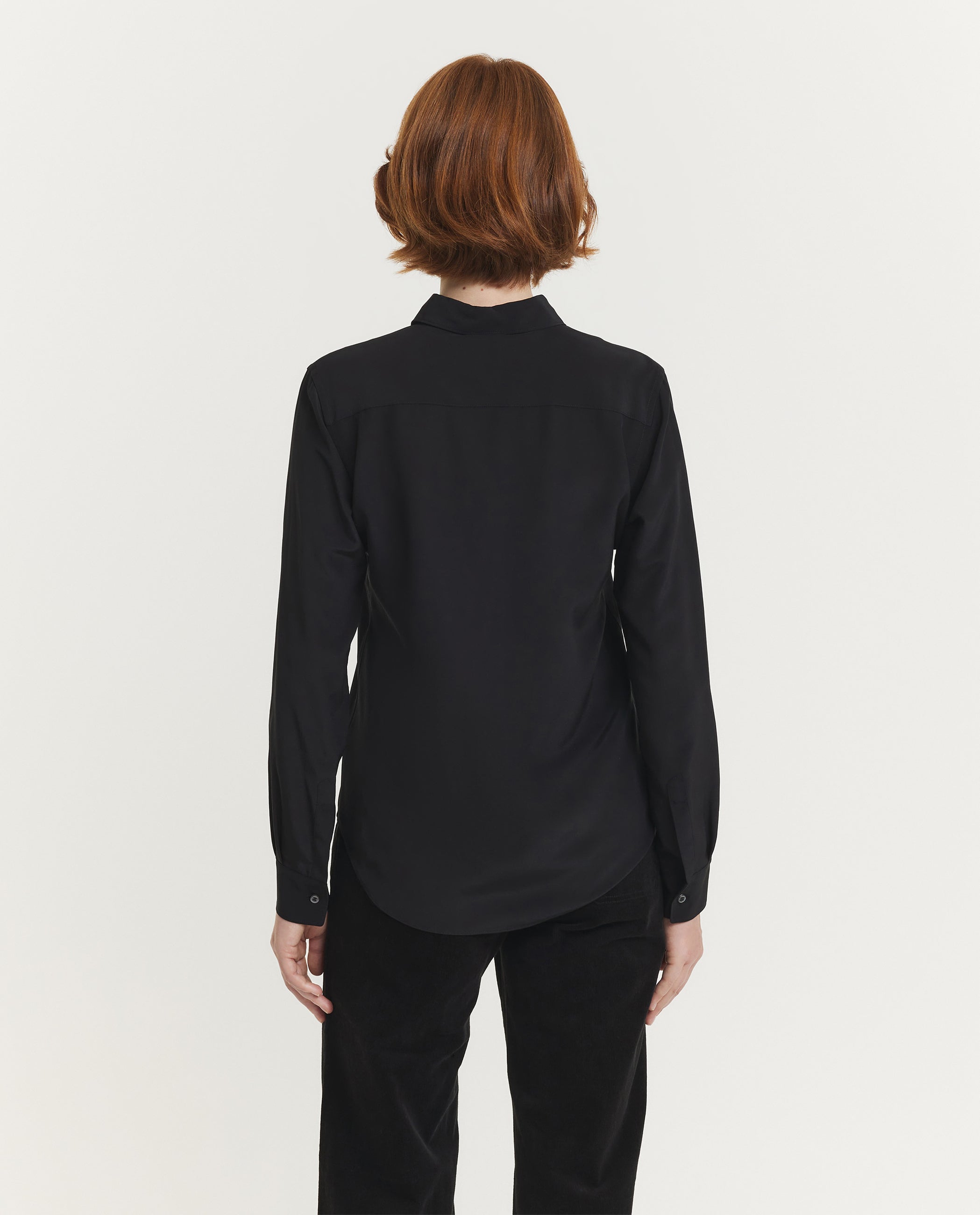 Zijden Crêpe Shirt - Zwart