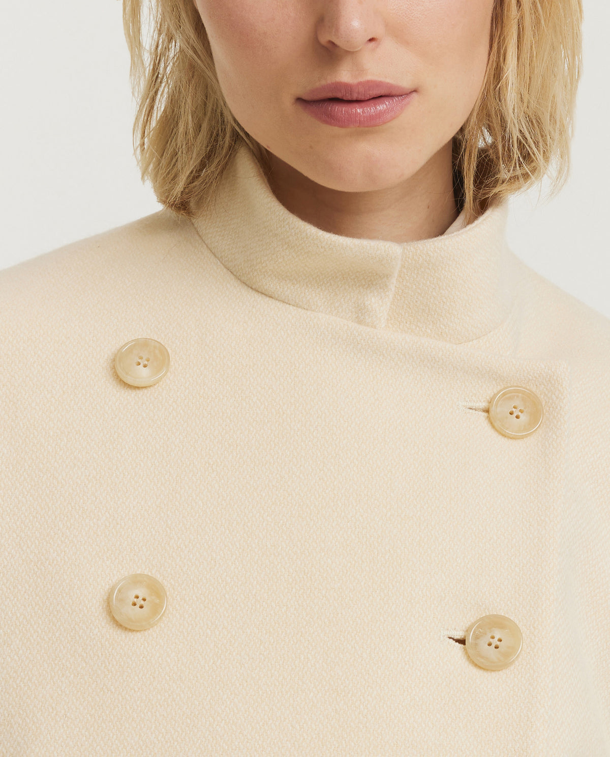 Wol Cashmere Peacoat - Ecru