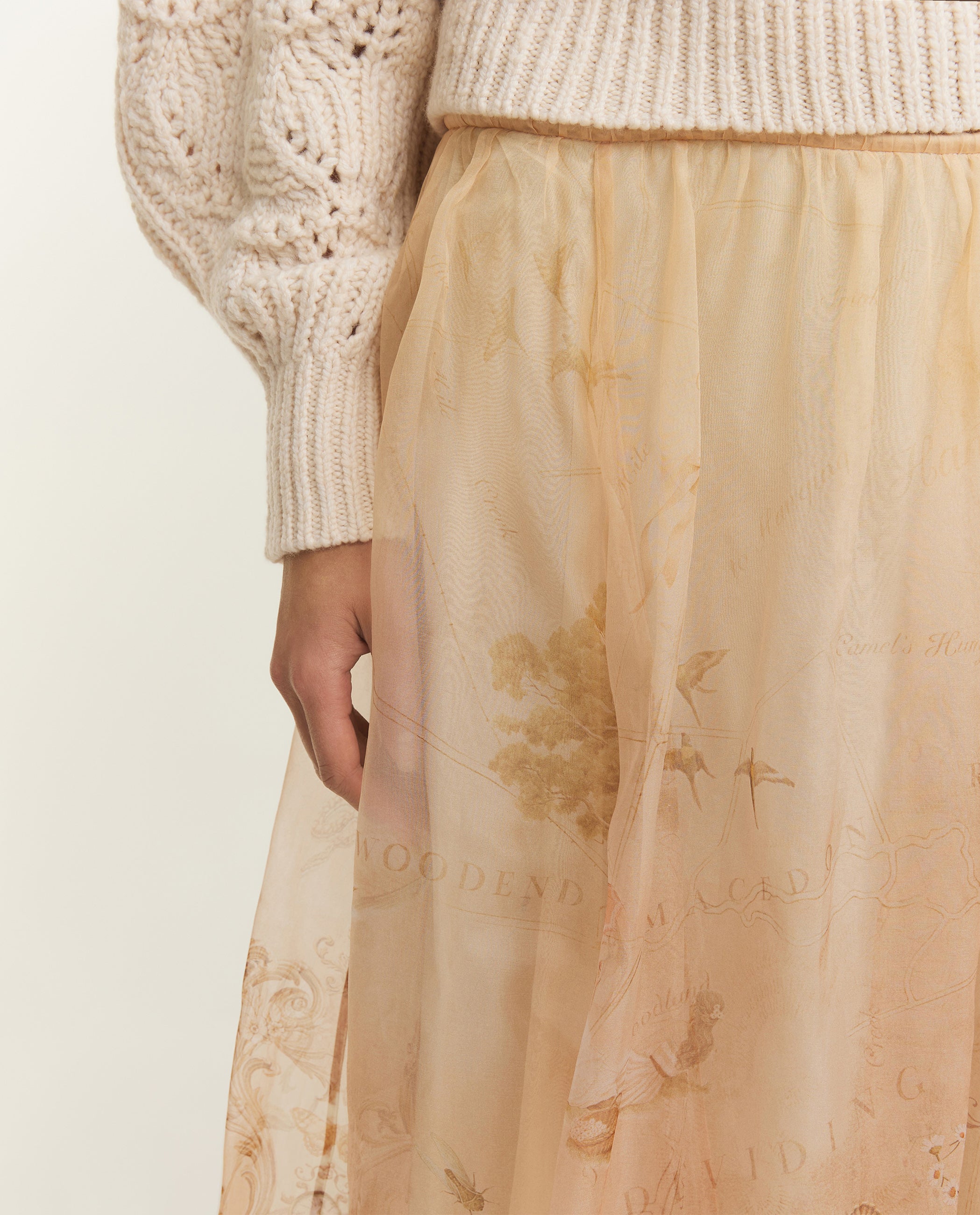 Hypnotic Organza Maxi Rok - Roze