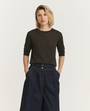 Wool Short Sleeved Sweater 