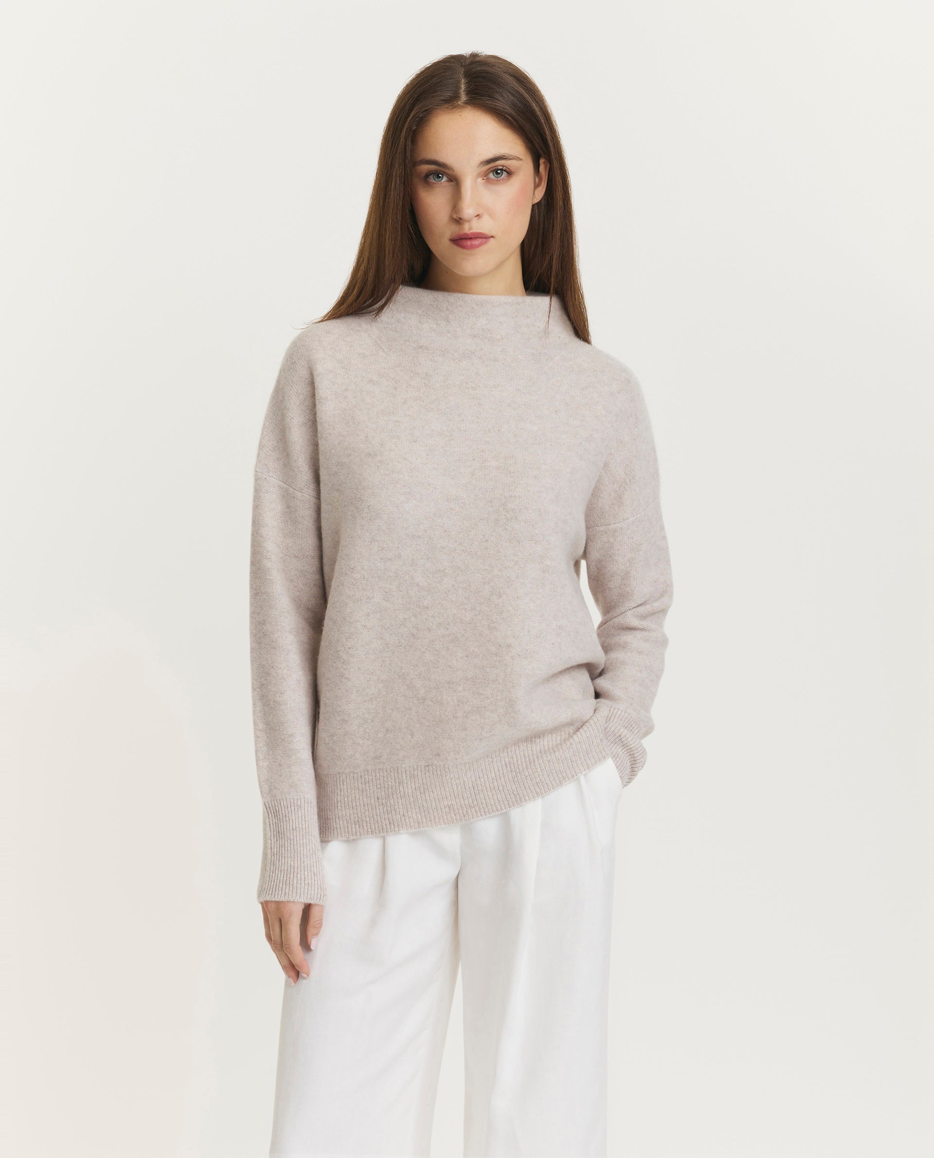 Cashmere funnel neck sweater