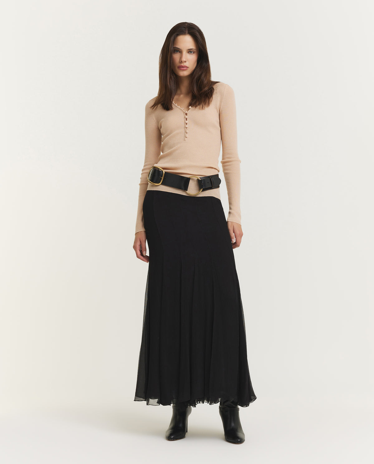 Wollen Geknoopte Henley - Roze