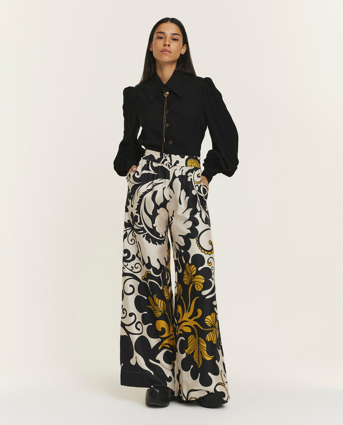 Silk palazzo pants