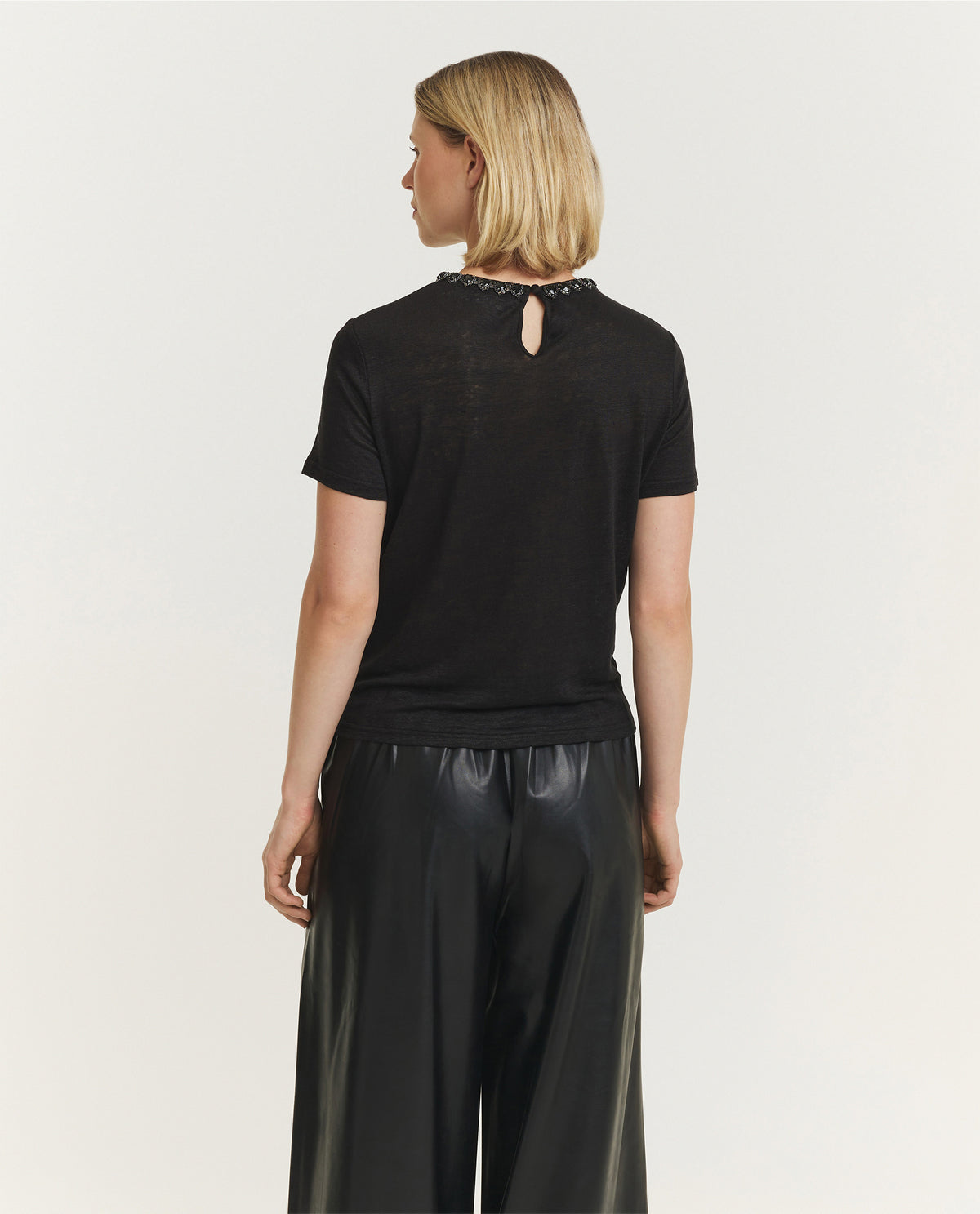 Linen Embellished Tee