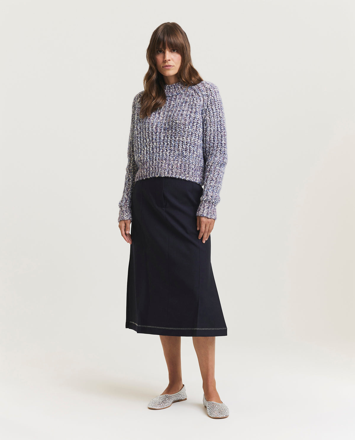 Wool pleated skirt