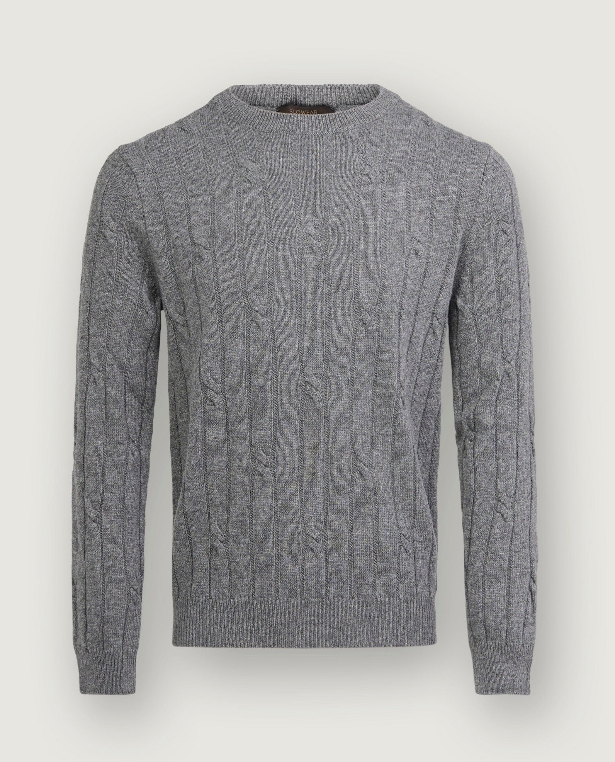 Wol Cashmere Kabeltrui - Grijs