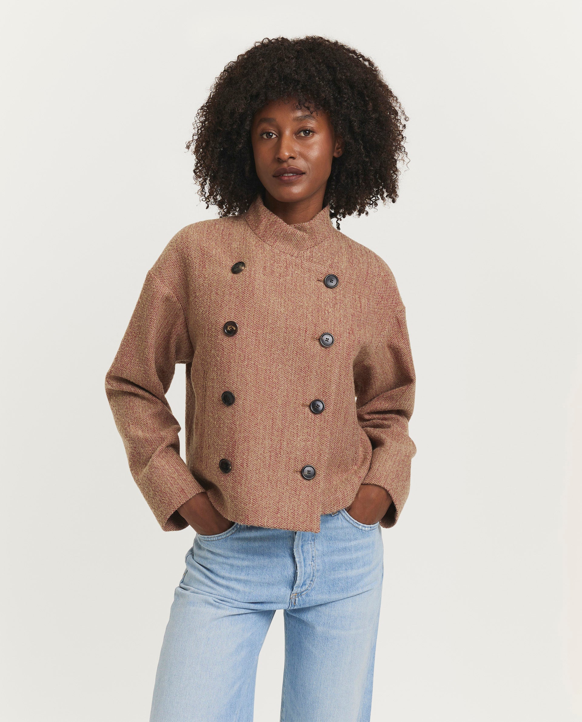 Short Bouclé Coat