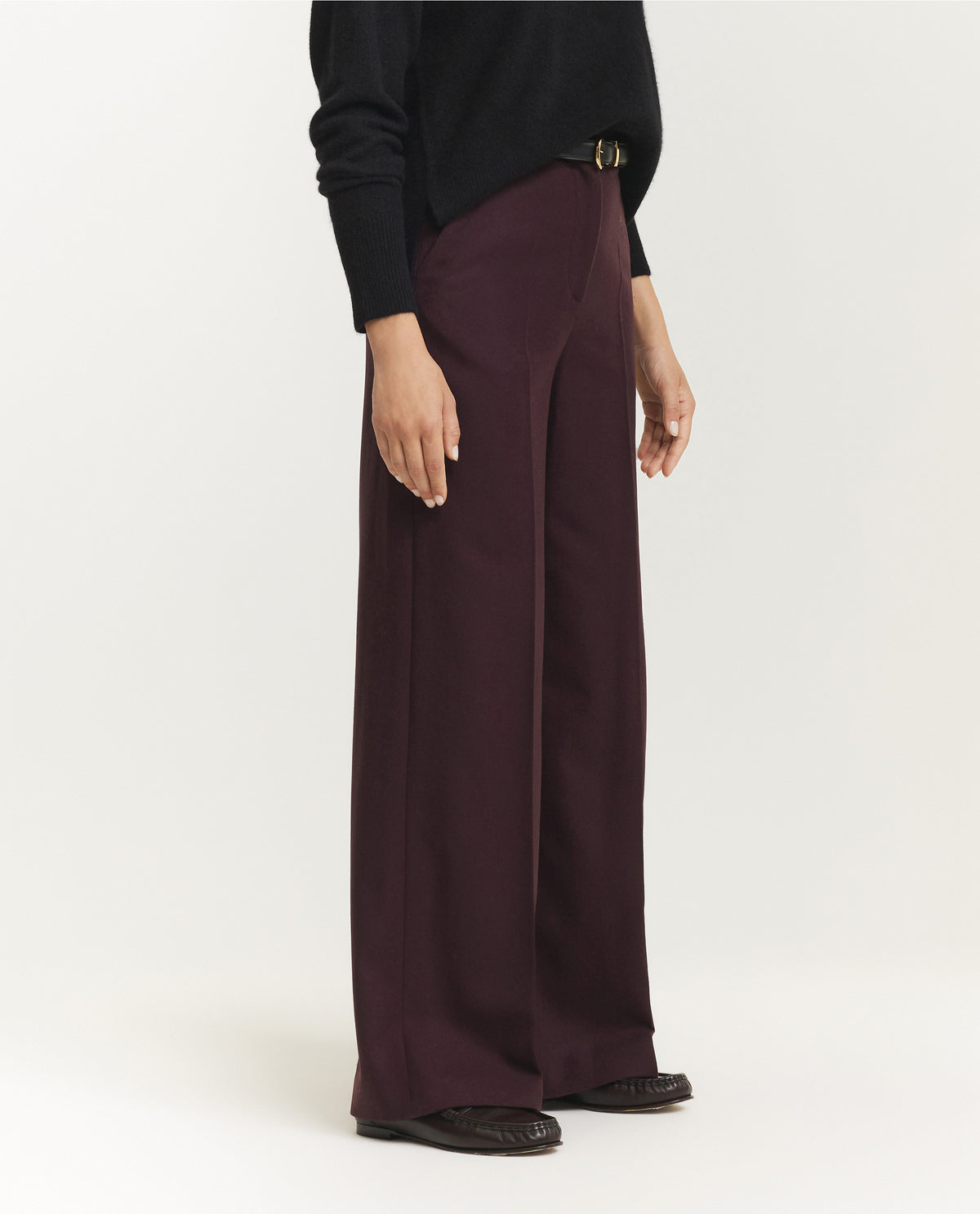 Alana Flannel Stretch Pantalon - Paars