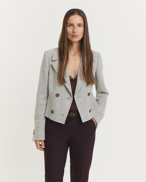 Wool Cotton Cropped DB Blazer