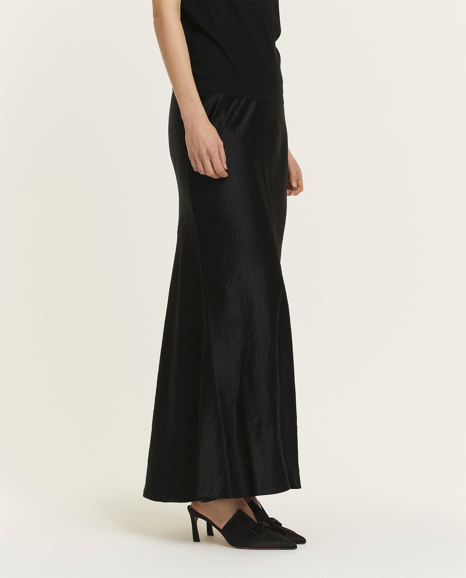 Satin maxi skirt