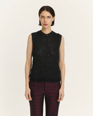 Sequined Knit Tank Top