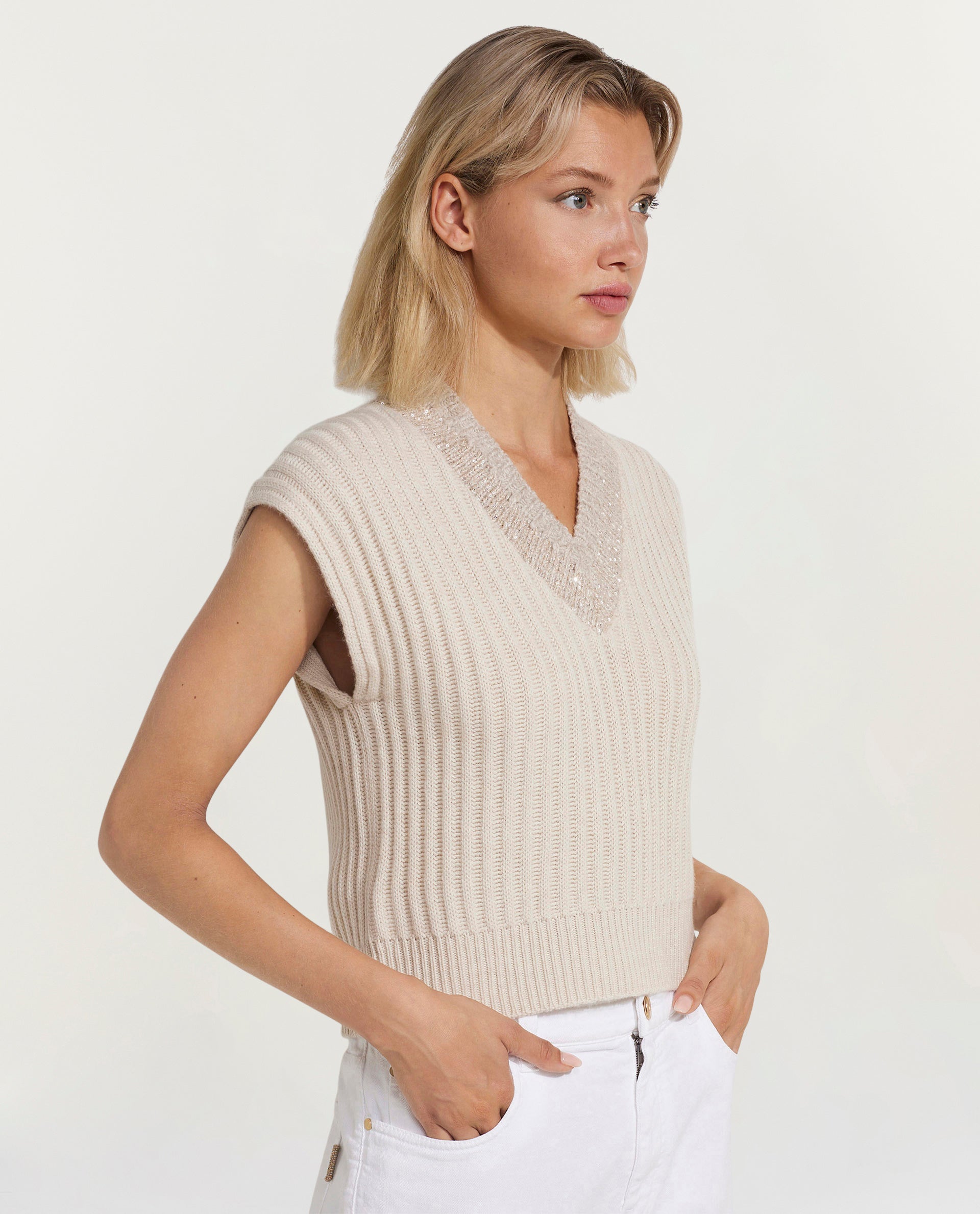 Gebreide cashmere top