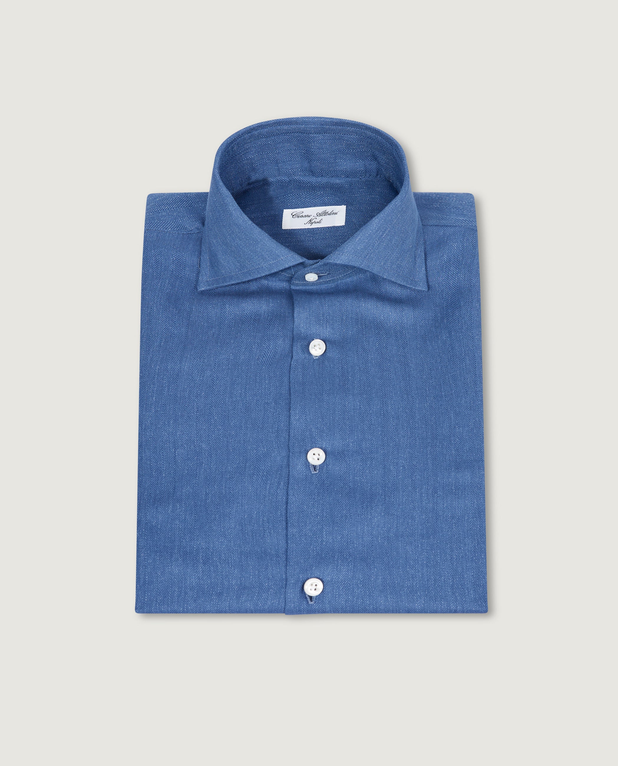 Katoen Cashmere Shirt - Lichtblauw