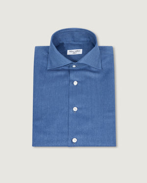 Katoen Cashmere Shirt - Lichtblauw