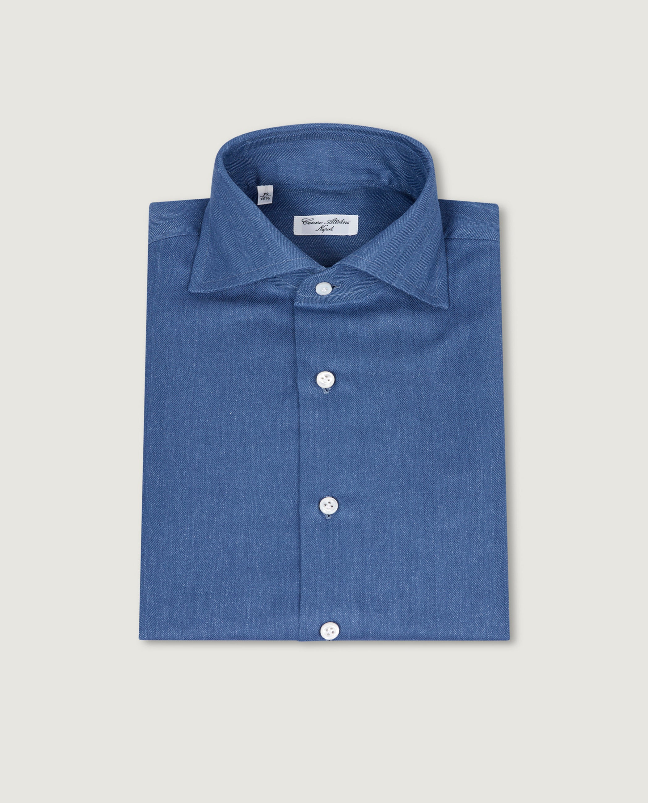 Katoen Cashmere Shirt - Blauw