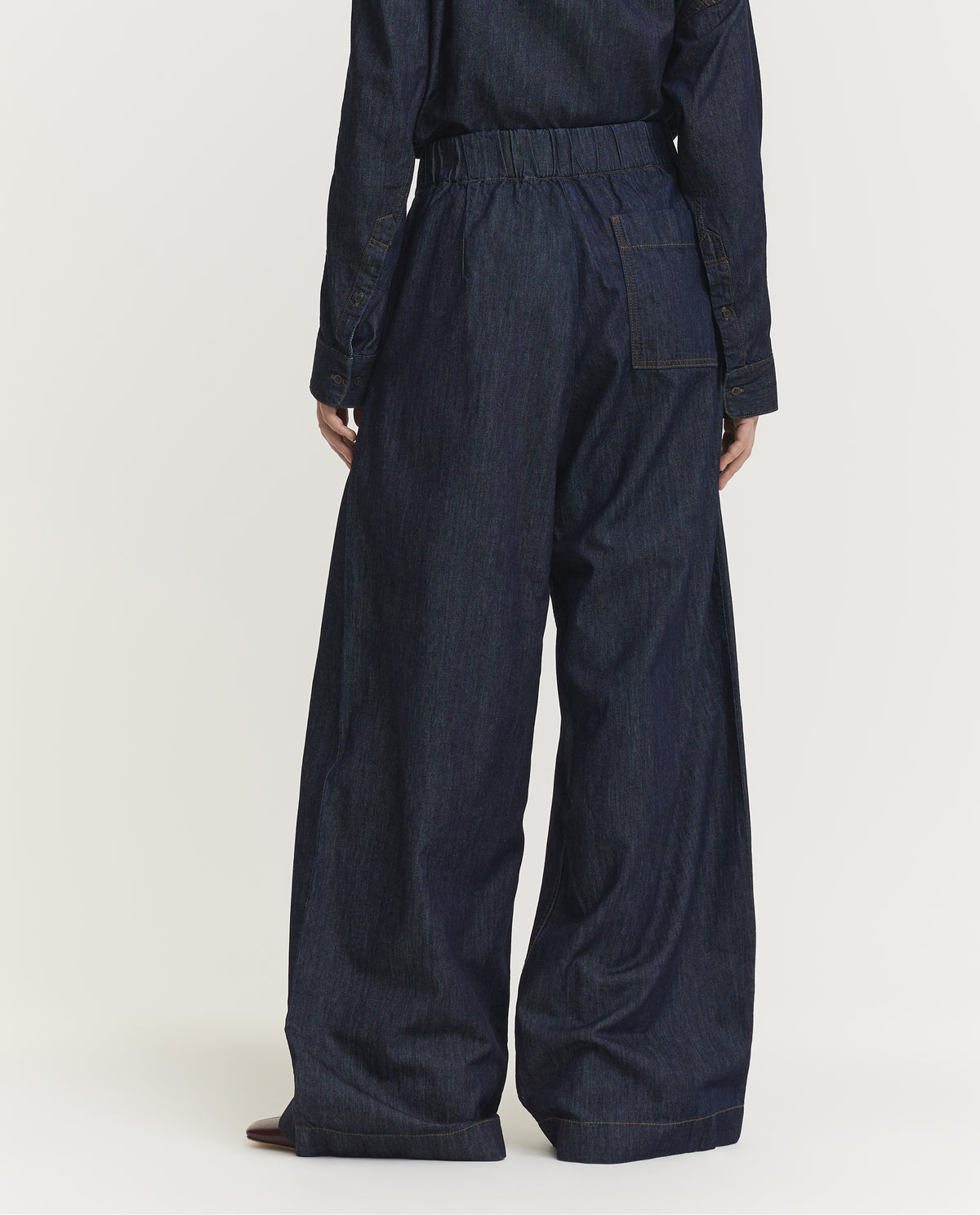 Wijde Pila Denim Broek - Donkerblauw