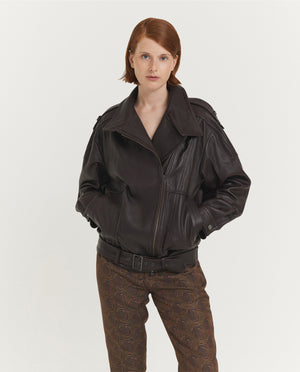 Leather Oversized Biker Jack