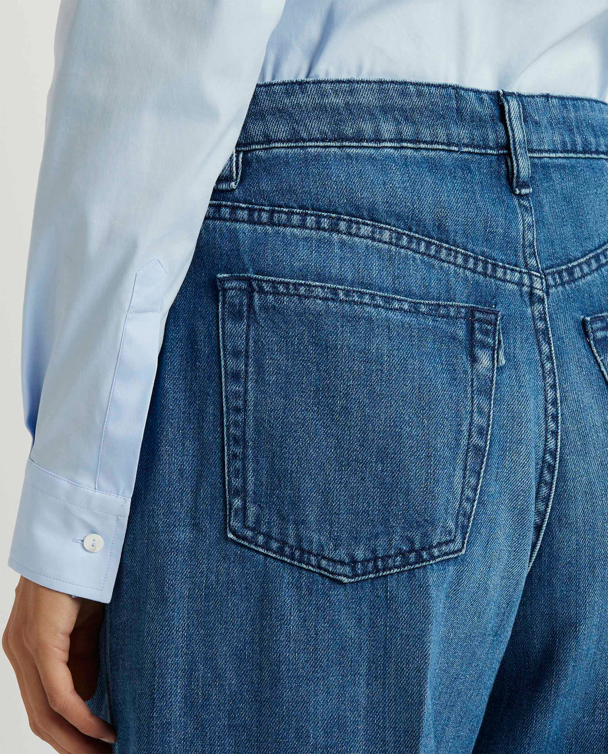 Hoge taille jeans met wijde pijpen