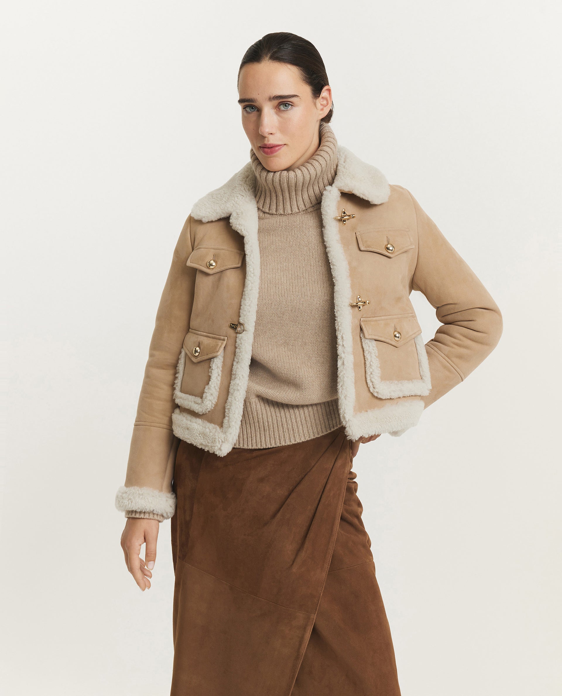 Cropped Shearling Jacket