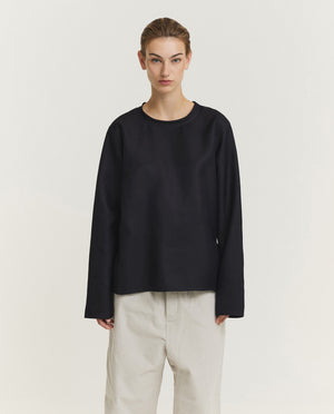 Zijden Bach Top - Donkerblauw