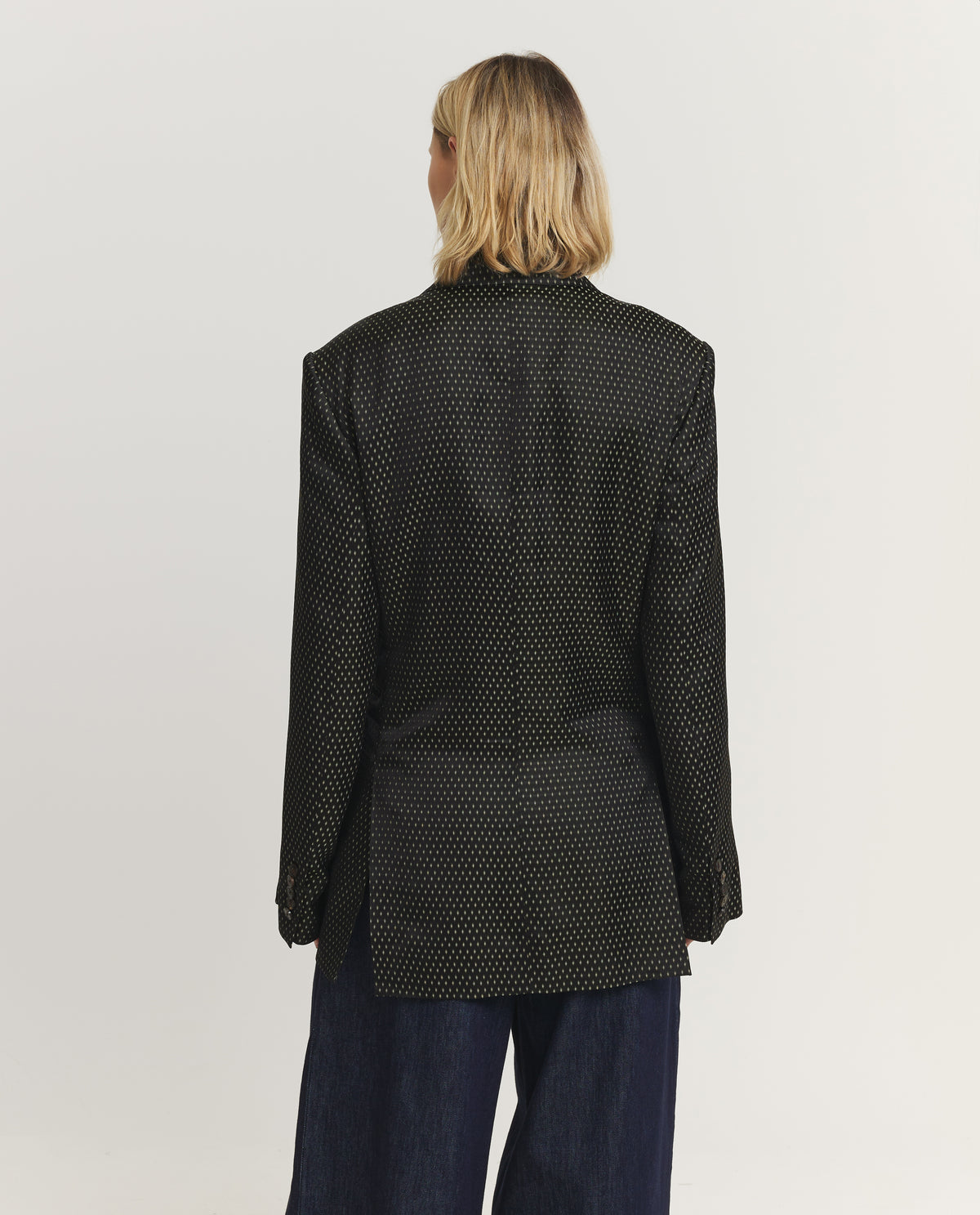 Oversized Jacquard Blazer - Zwart