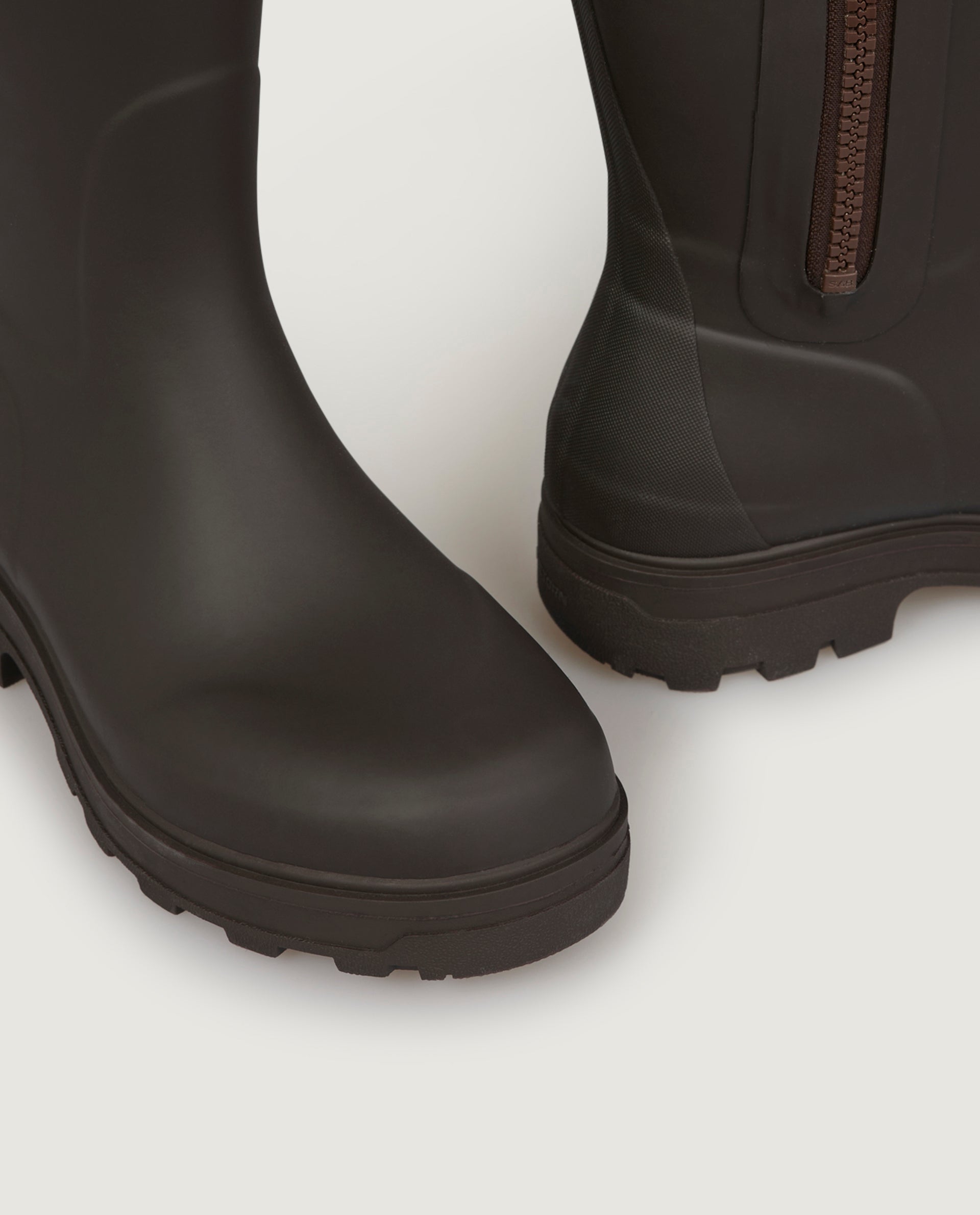 High rubber boots 
