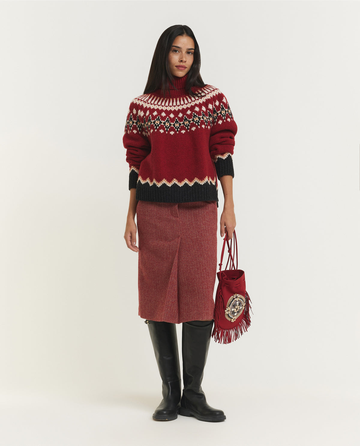 Wollen Kokerrok - Rood