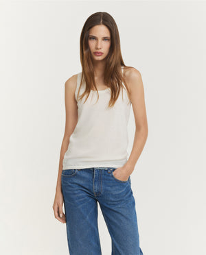 Cashmere Zijden Tank Top - Ecru